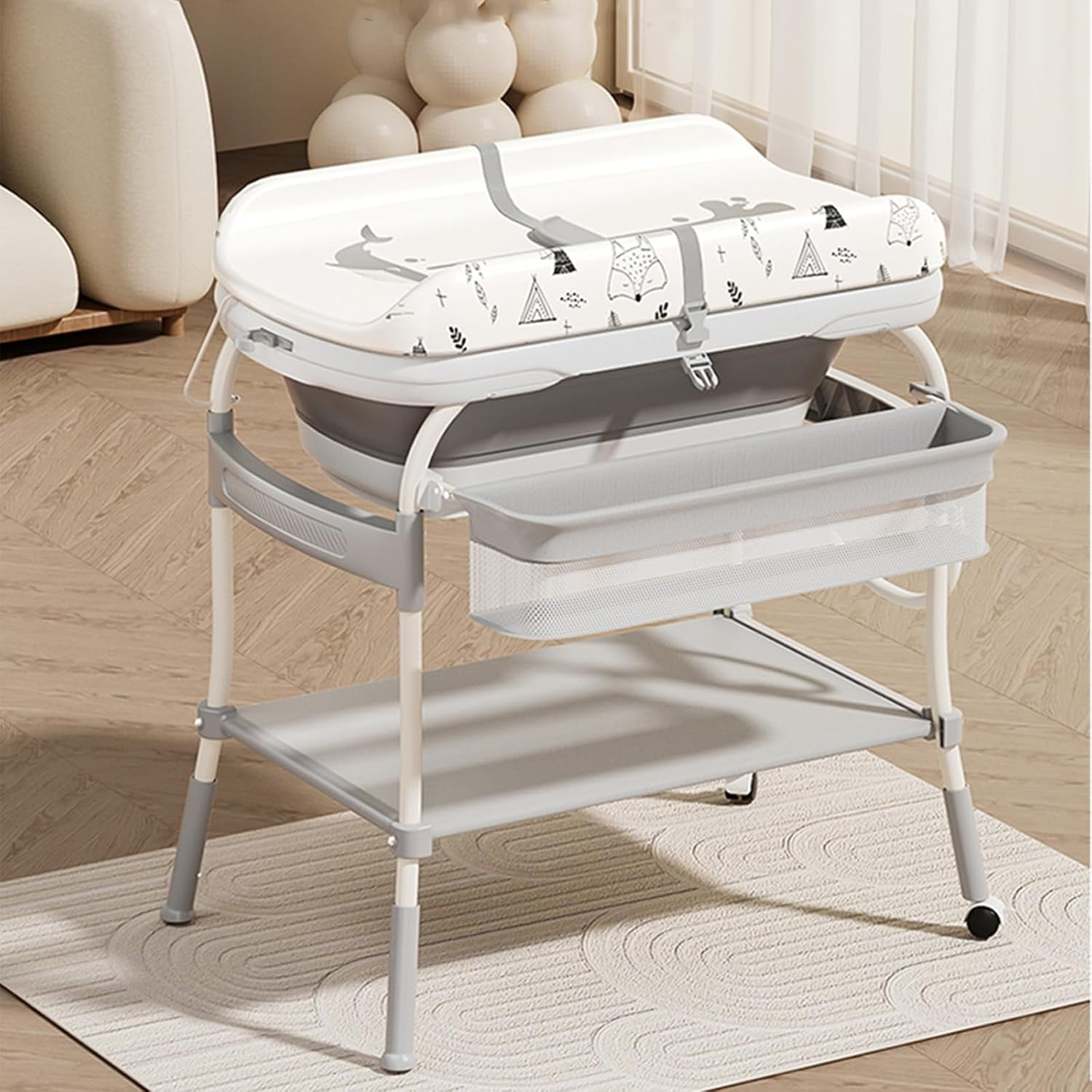 Baby Nursery Dresser Changing Table - 2 in 1 Baby Changing Table