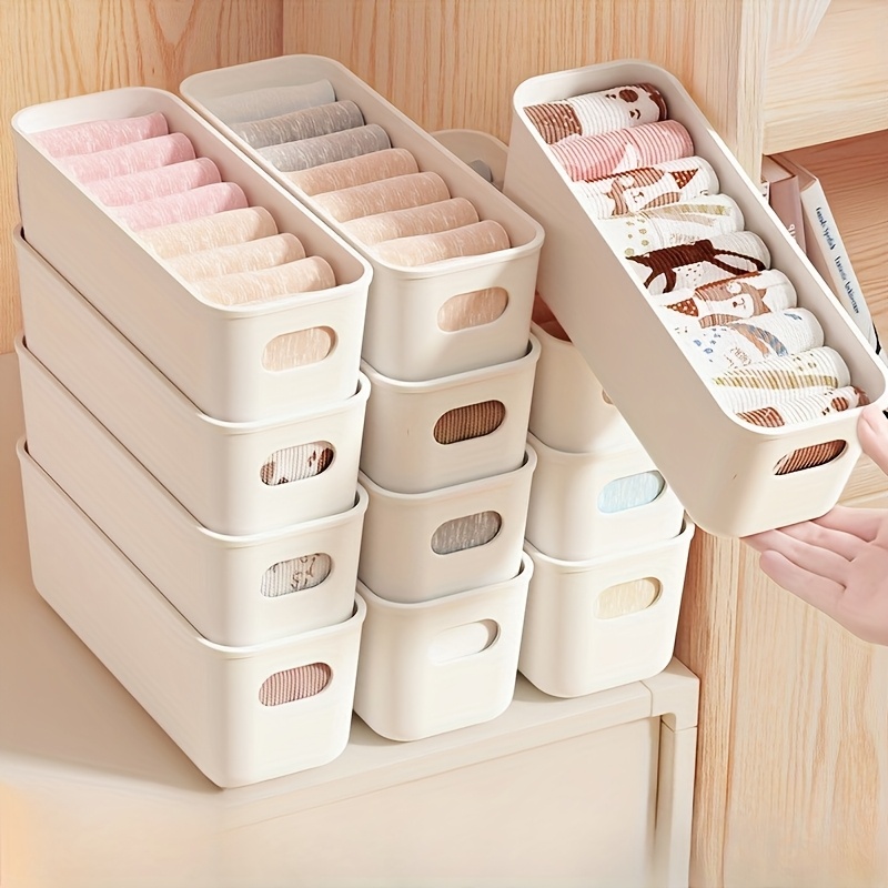Drawer Dresser White - 4pcs White Plastic Storage Boxes -