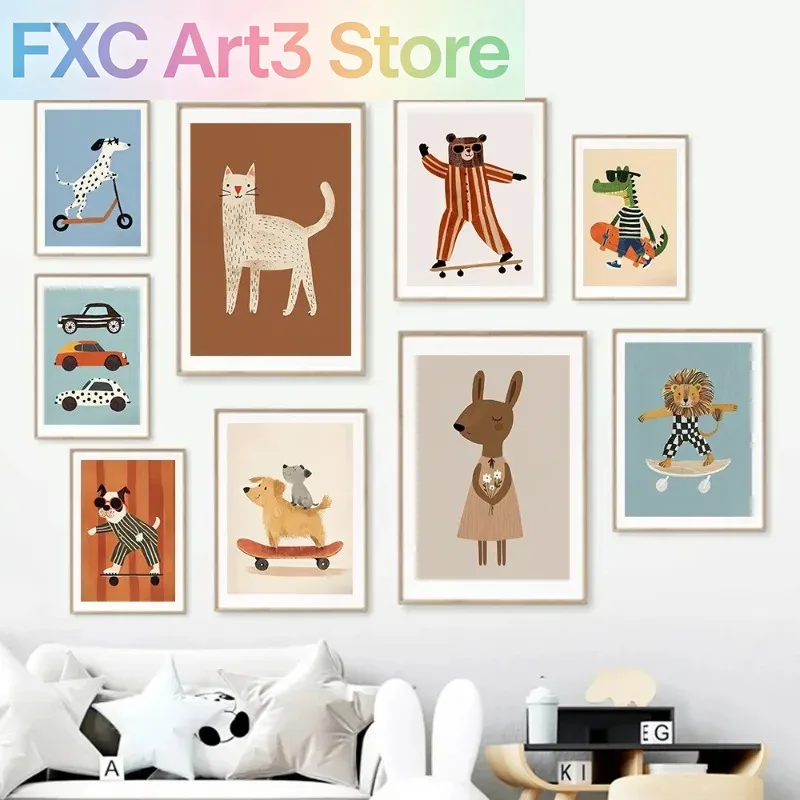 Baby Nursery Animal Pictures - 1pc frameless Funny Animals Rabbit Dog