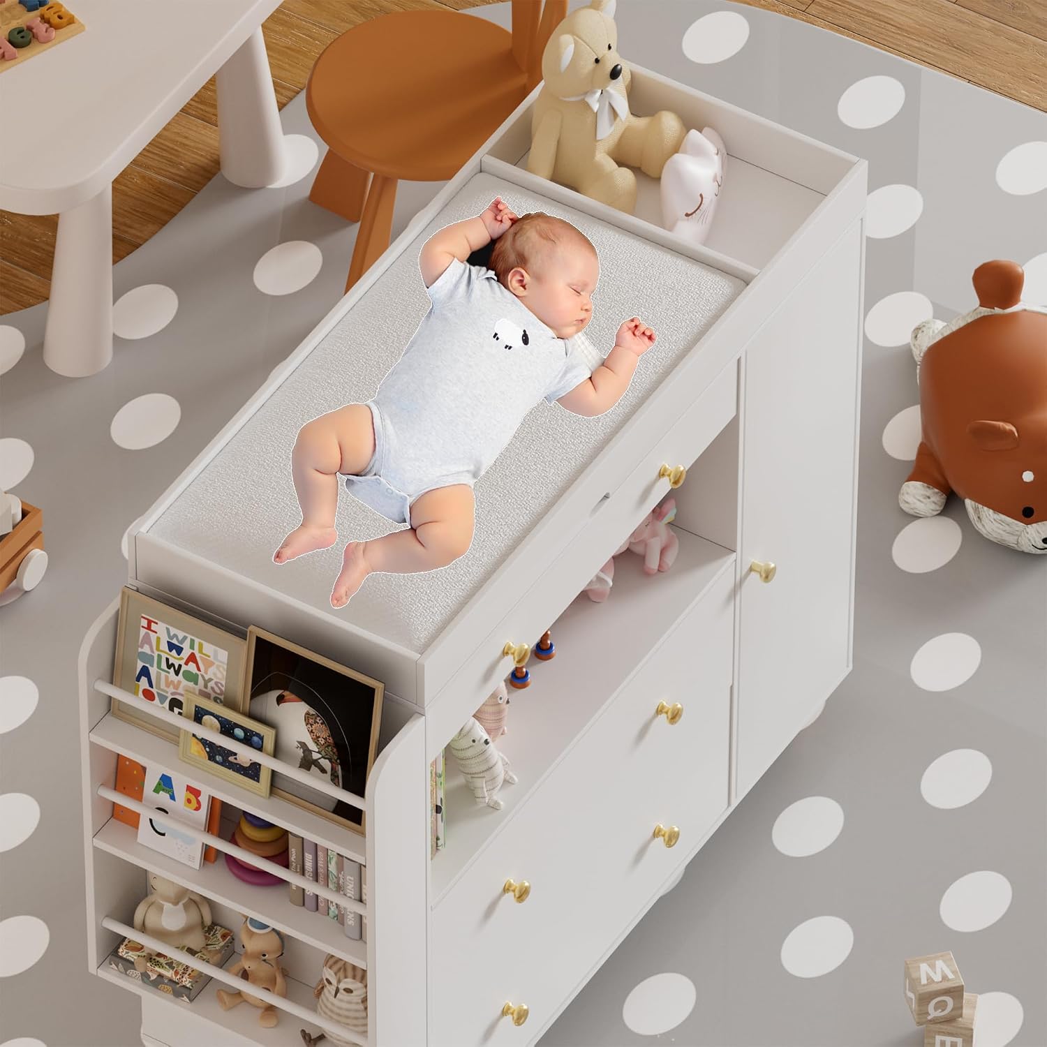 Nursery Dresser with Baby Chan - Baby Nursery Dresser Changing Table 评论和价格