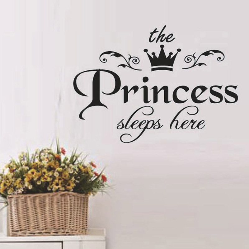 The Princess Sleeps Here Wall  - Baby Nursery Wallpaper Girl 评论和价格