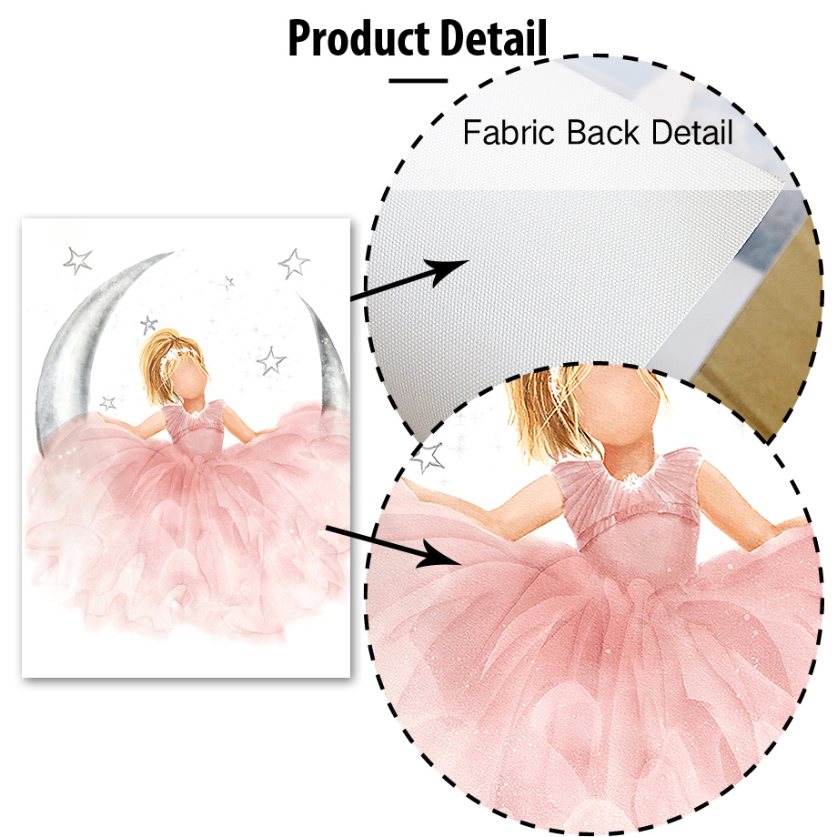 Pink Angel Girl Sun Moon Cloud - Baby Nursery Animal Pictures 评论和价格