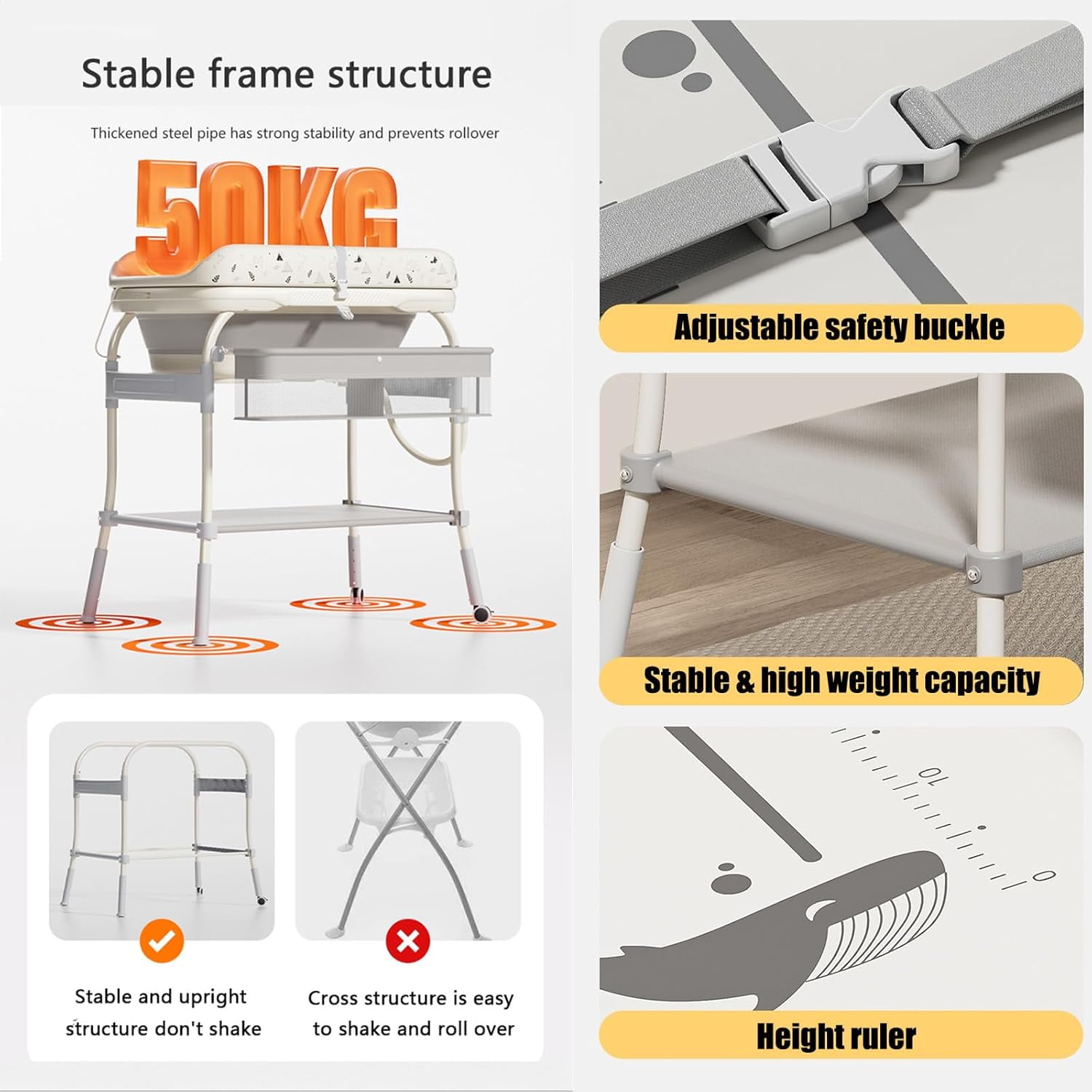 2 in 1 Baby Changing Table wit - Baby Nursery Dresser Changing Table 评论和价格