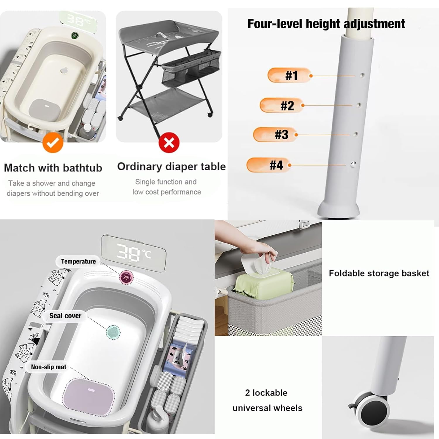 2 in 1 Baby Changing Table wit - Baby Nursery Dresser Changing Table 评论和价格
