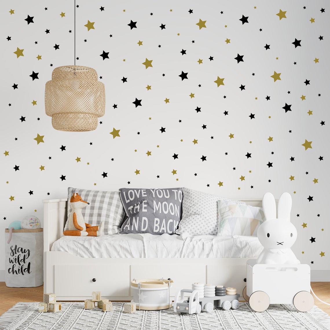 Cartoon 65Pcs Star Wall Sticke - Baby Nursery Needs 评论和价格