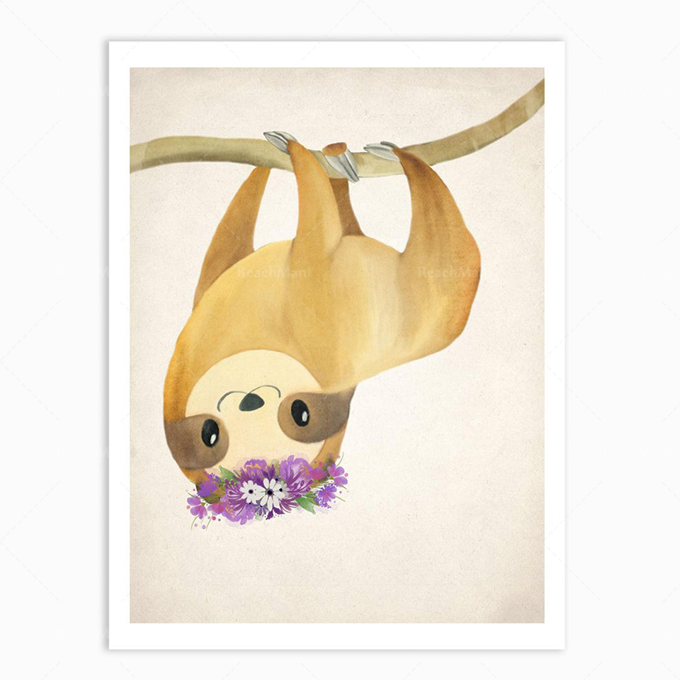 A set of 2 lazy prints, lazine - Baby Nursery Animal Pictures 评论和价格