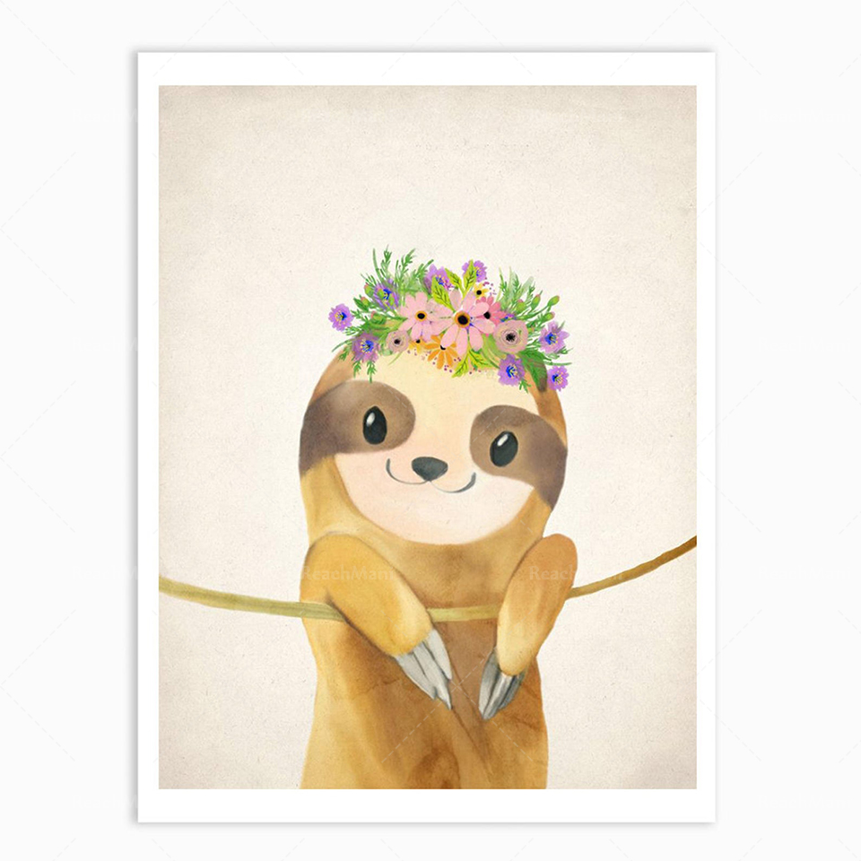 A set of 2 lazy prints, lazine - Baby Nursery Animal Pictures 评论和价格