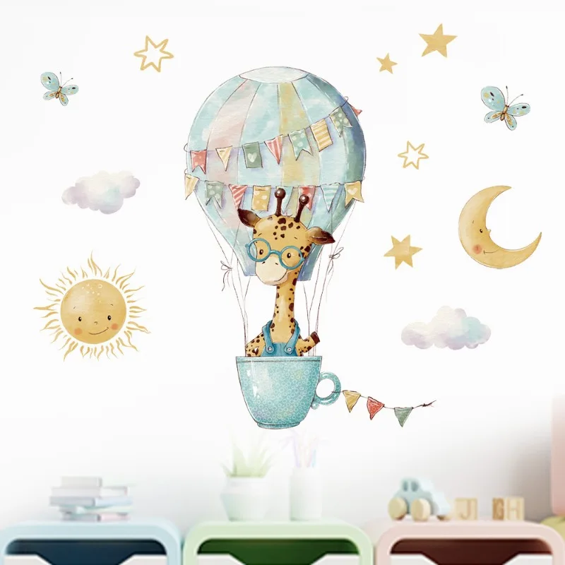 Cartoon Giraffe Wall Stickers  - Baby Nursery Wallpaper Girl 评论和价格