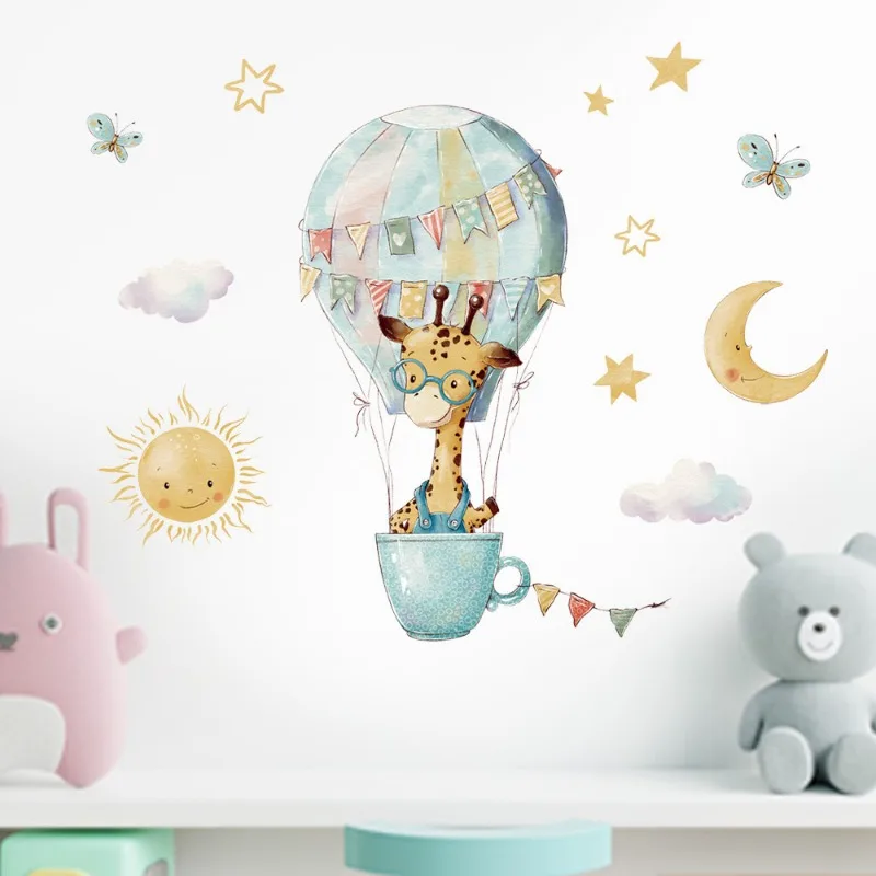 Cartoon Giraffe Wall Stickers  - Baby Nursery Wallpaper Girl 评论和价格