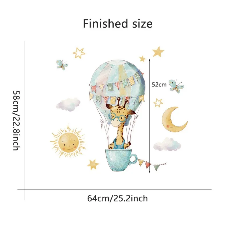 Cartoon Giraffe Wall Stickers  - Baby Nursery Wallpaper Girl 评论和价格