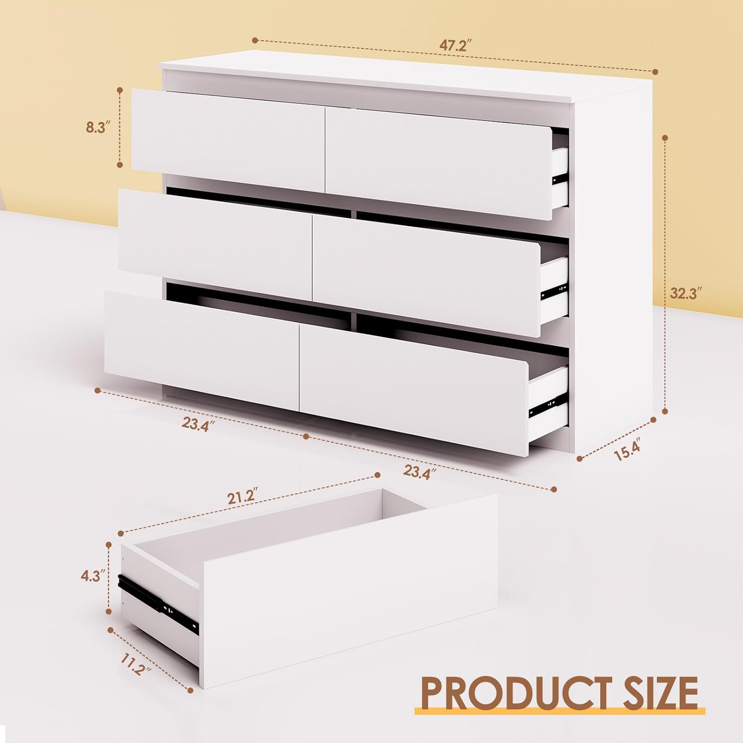 White Wood Dresser for Bedroom - Drawer Dresser White 评论和价格
