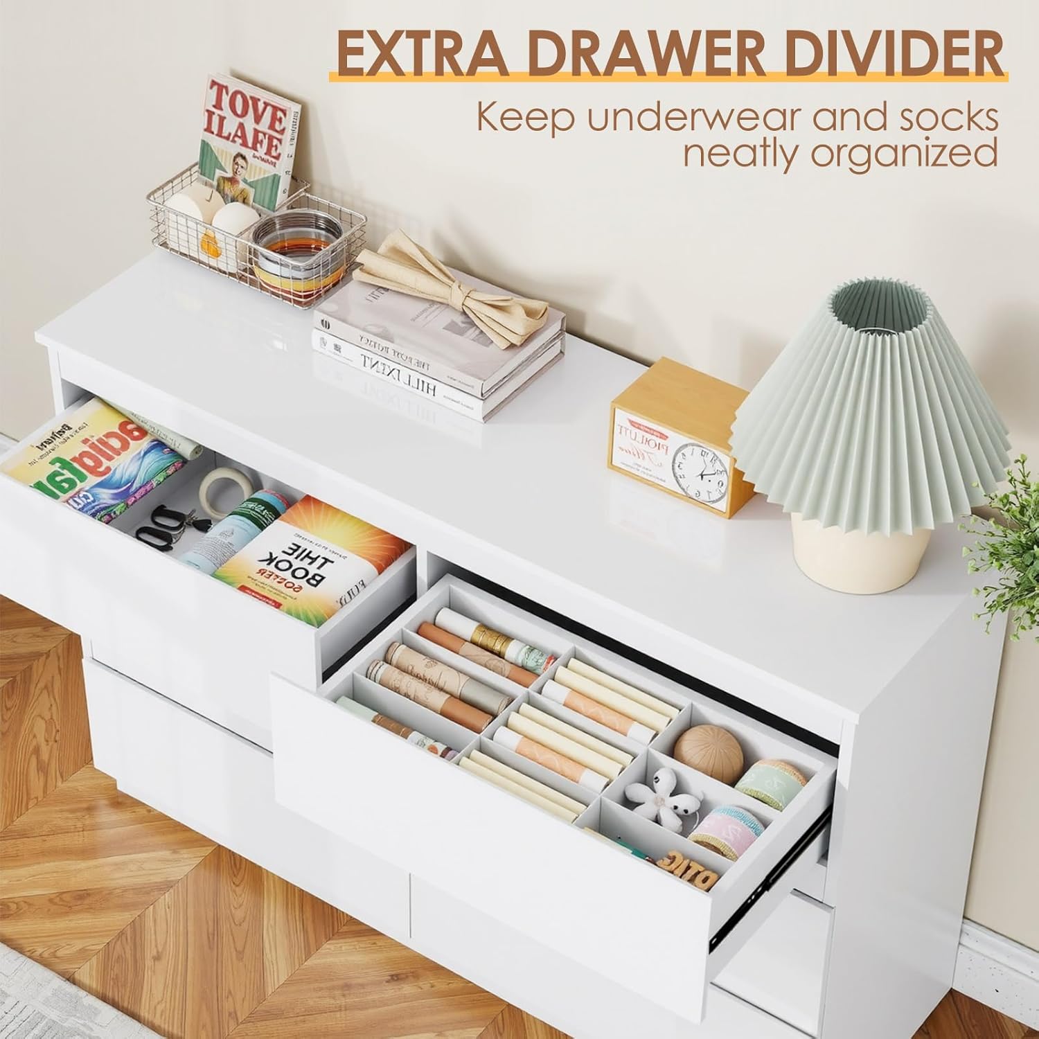 White Wood Dresser for Bedroom - Drawer Dresser White 评论和价格