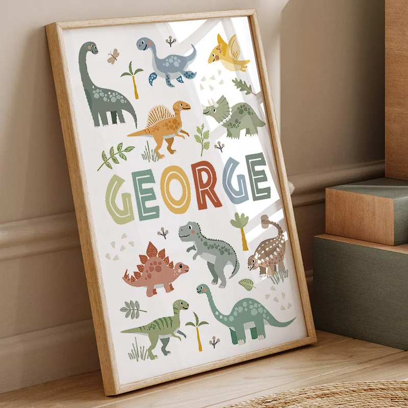 Cute Dinosaur T-Rex Brachiosau - Baby Nursery Prints 评论和价格
