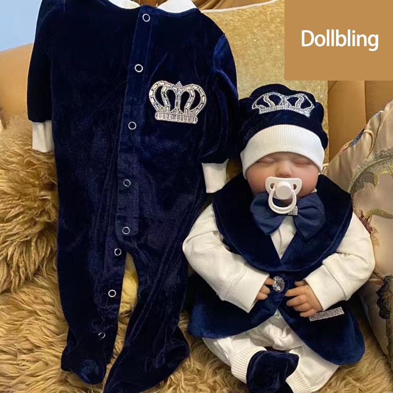 Dollbling Royal Blue Velvet Ba - Baby Nursery Outfits 评论和价格