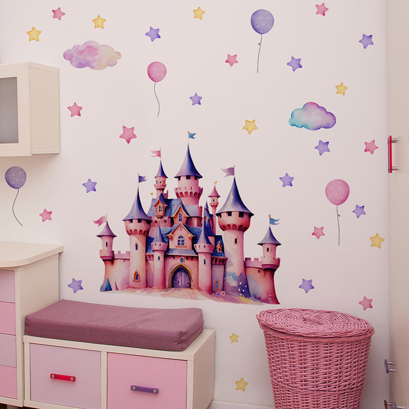 Cartoon Castle Magic Kingdom W - Baby Nursery Wallpaper Girl 评论和价格