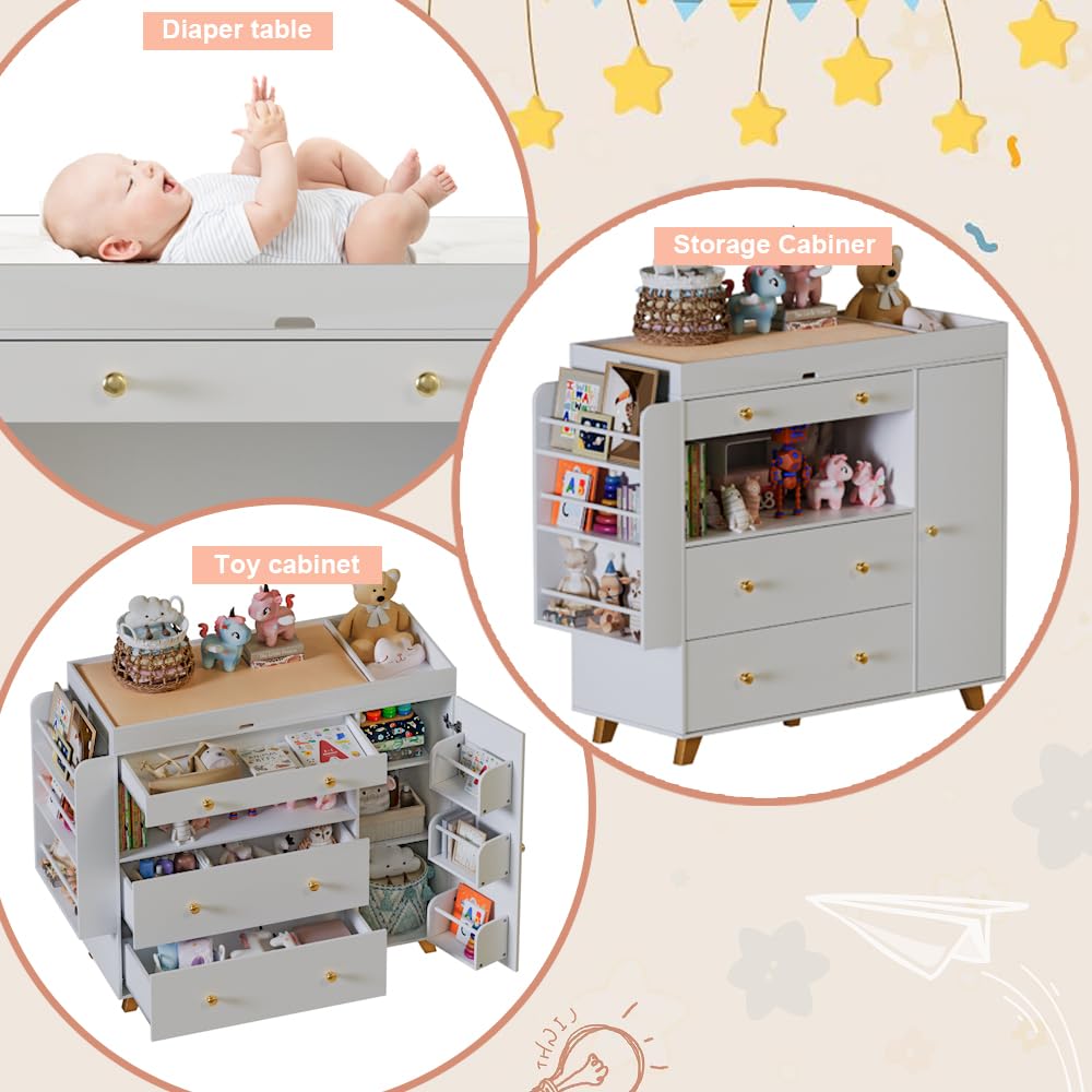 Nursery Dresser with Changing  - Baby Nursery Dresser Changing Table 评论和价格