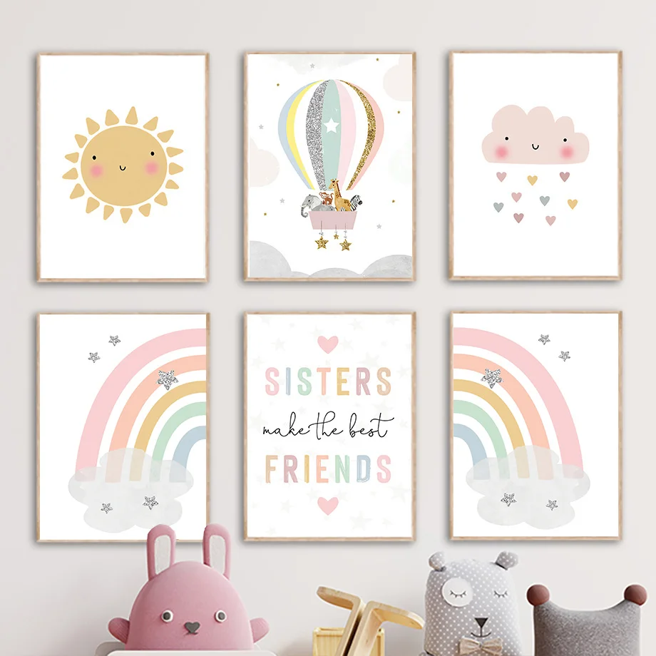 Giraffe Elephant Hot Balloon S - Baby Nursery Prints 评论和价格