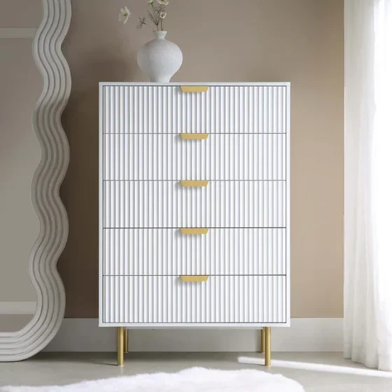 A Modern Style Large Storage S - Drawer Dresser White 评论和价格