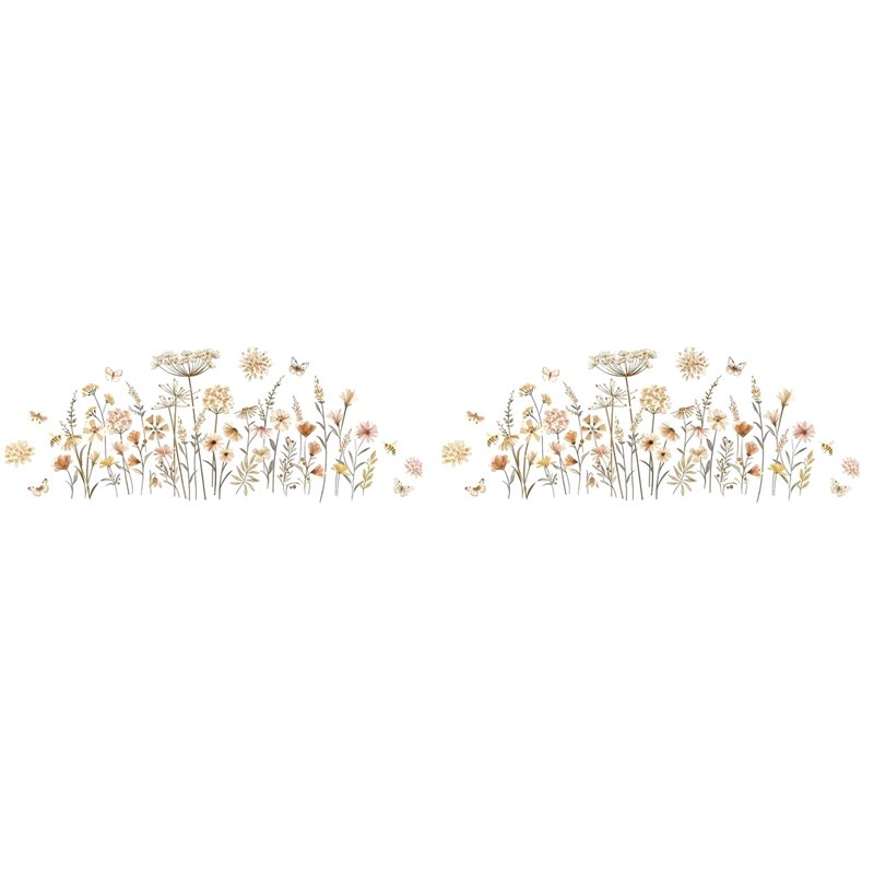 【EFFICIENT 】2X Boho Flower Wal - Baby Nursery Wallpaper Girl 评论和价格