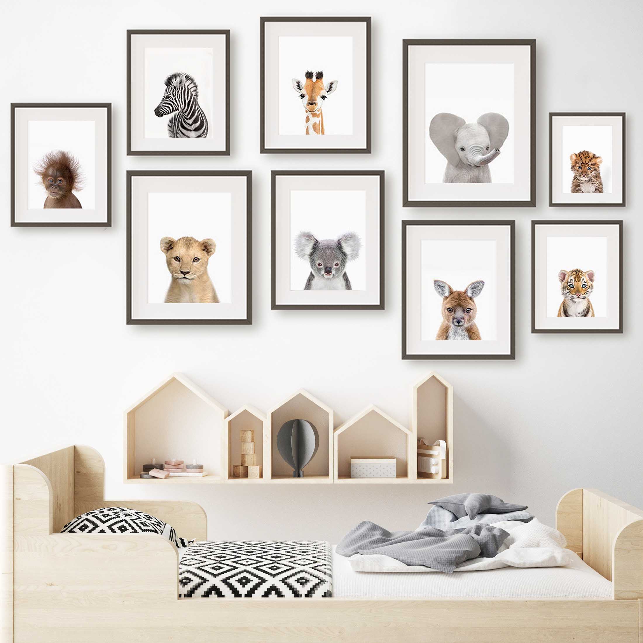 1pc frameless Canvas Painting  - Baby Nursery Zoo Animals 评论和价格