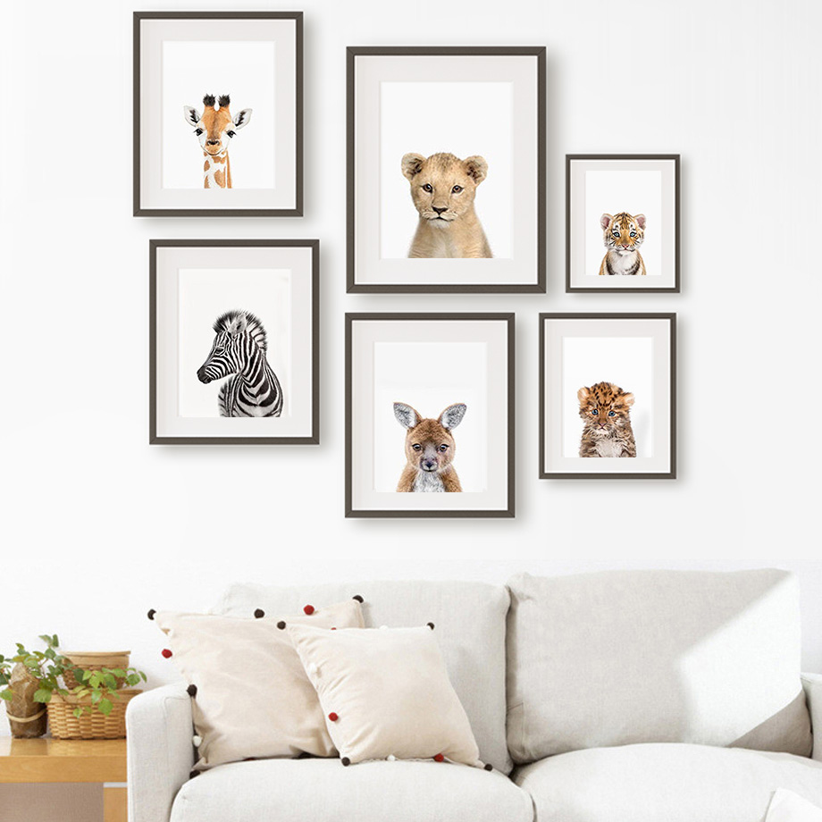 1pc frameless Canvas Painting  - Baby Nursery Zoo Animals 评论和价格