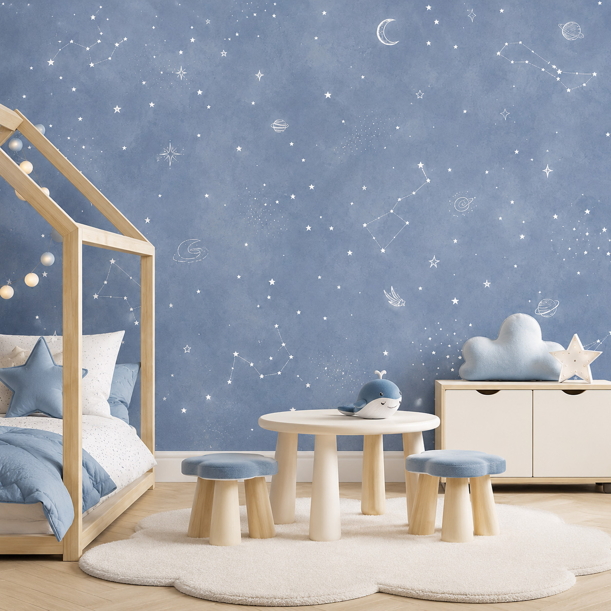 Blue Starry Sky Self Adhesive  - Baby Nursery Water 评论和价格