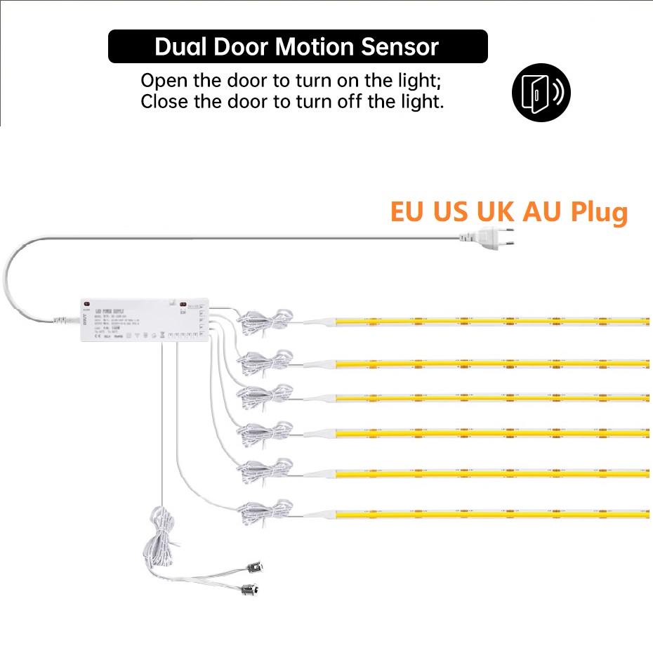 AU EU US UK Plug 12V COB LED S - Drawer Dresser White 评论和价格