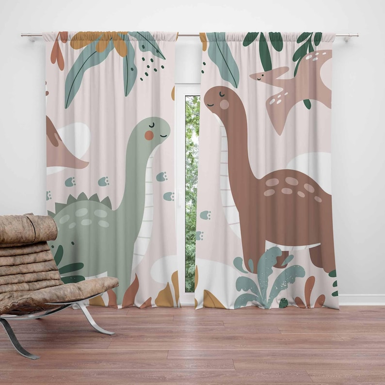 Dinosaur Nursery Curtains Dino - Baby Nursery Blackout Curtains 评论和价格
