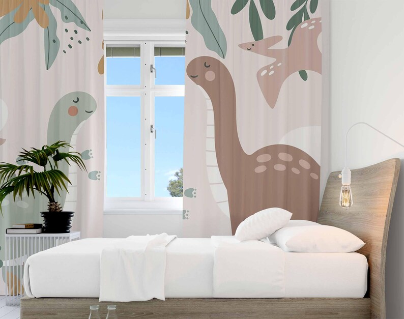 Dinosaur Nursery Curtains Dino - Baby Nursery Blackout Curtains 评论和价格