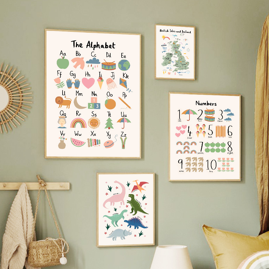 Animal World Map Dinosaur Alph - Baby Nursery Animal Pictures 评论和价格