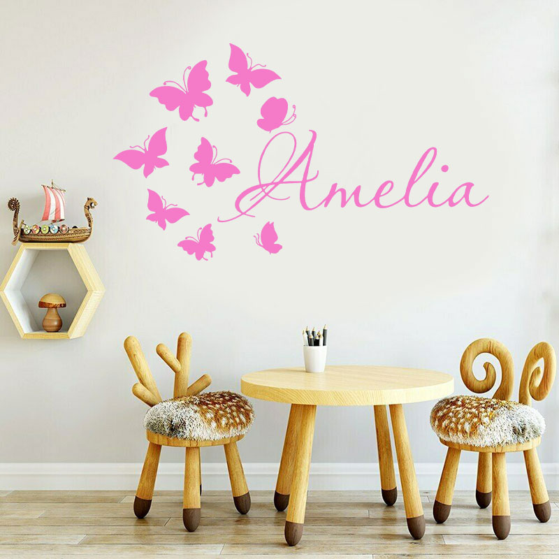 Personalized Girls Name Cartoo - Baby Nursery Wallpaper Girl 评论和价格