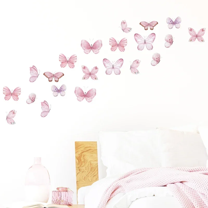 17pcs Watercolor Pink Flying B - Baby Nursery Water 评论和价格