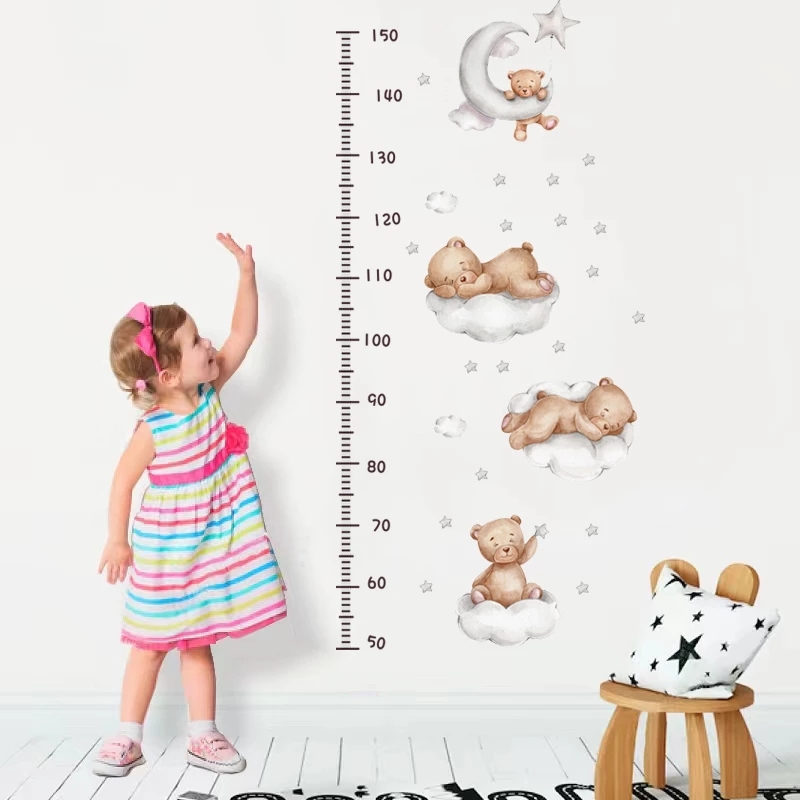 Kawaii Cartoon Bear Wall Stick - Baby Nursery Wallpaper Girl 评论和价格