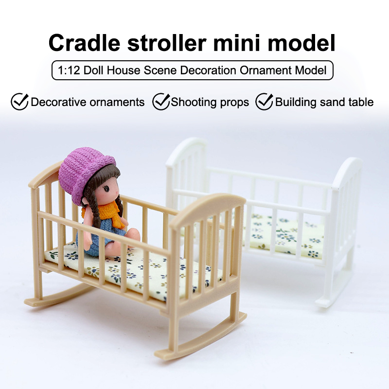 ⭐HOT❗ 1/12 Dollhouse Mini Crad - Baby Nursery Dolls 评论和价格