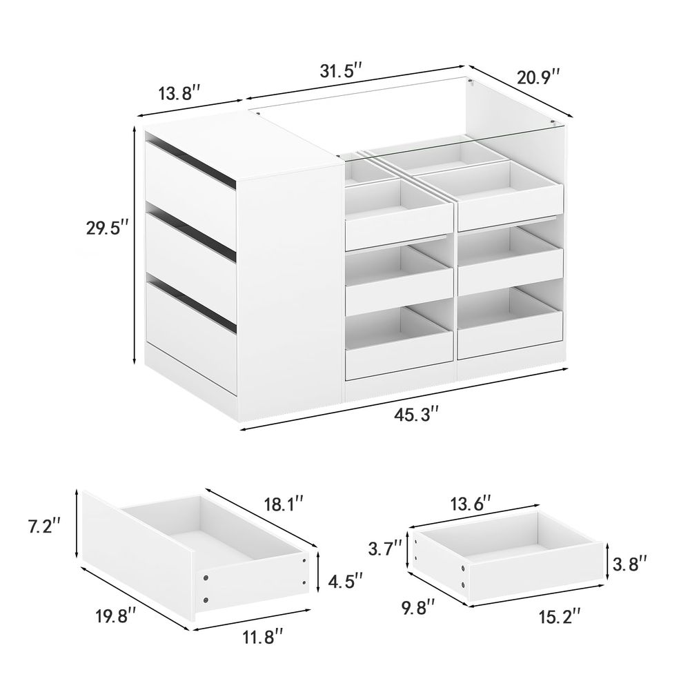 Closet Island with Drawers, Wa - Drawer Dresser White 评论和价格
