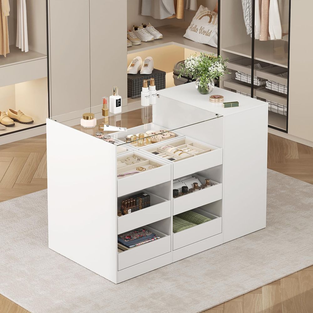 Closet Island with Drawers, Wa - Drawer Dresser White 评论和价格