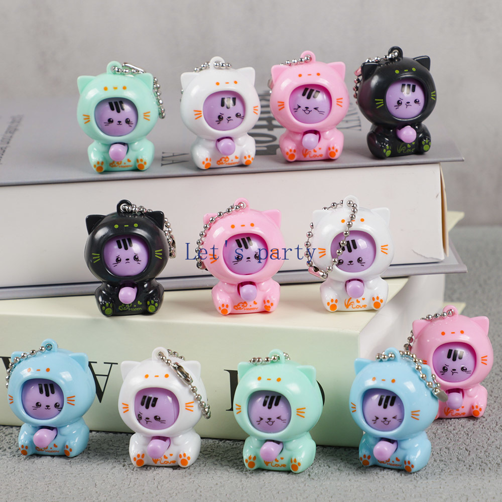 10Pcs Cartoon Mini Cat Face Ch - Baby Nursery Dolls 评论和价格