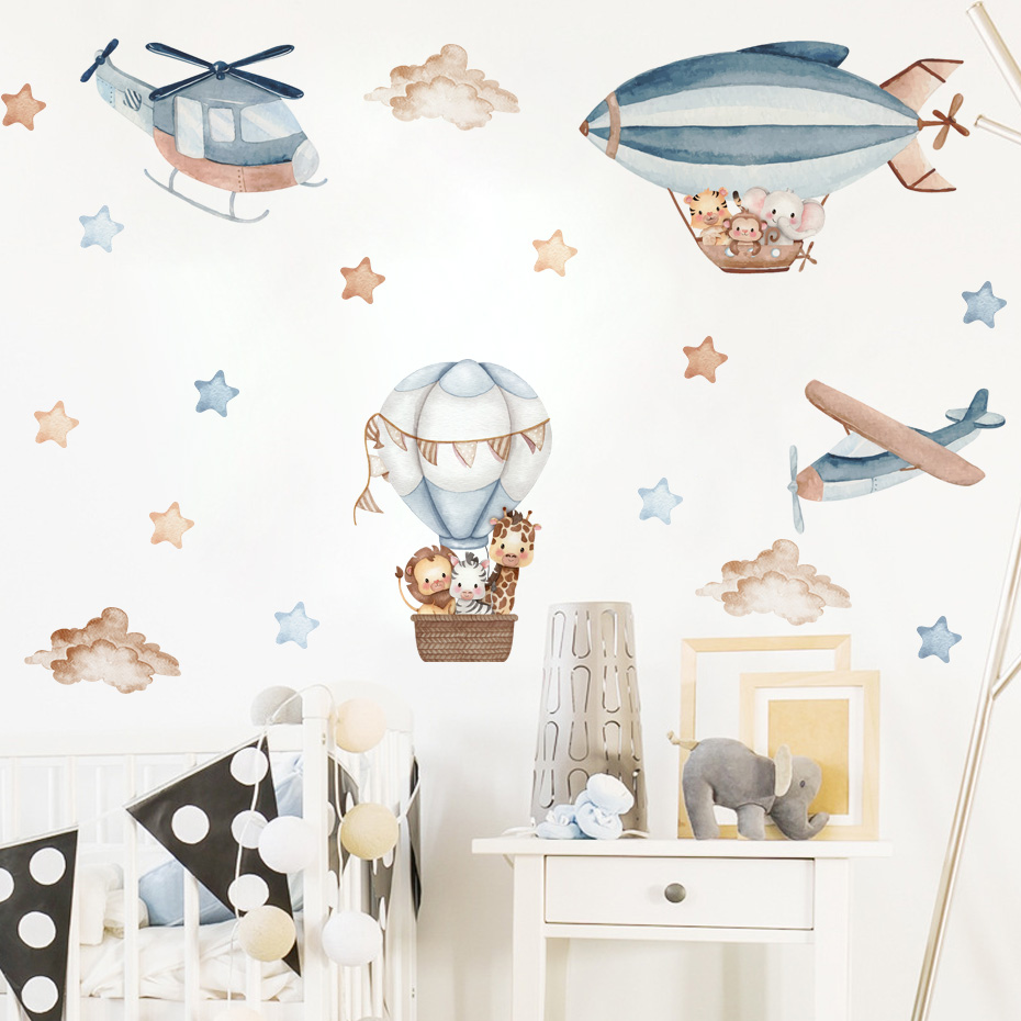 Watercolor Animals Hot Air Bal - Baby Nursery Needs 评论和价格