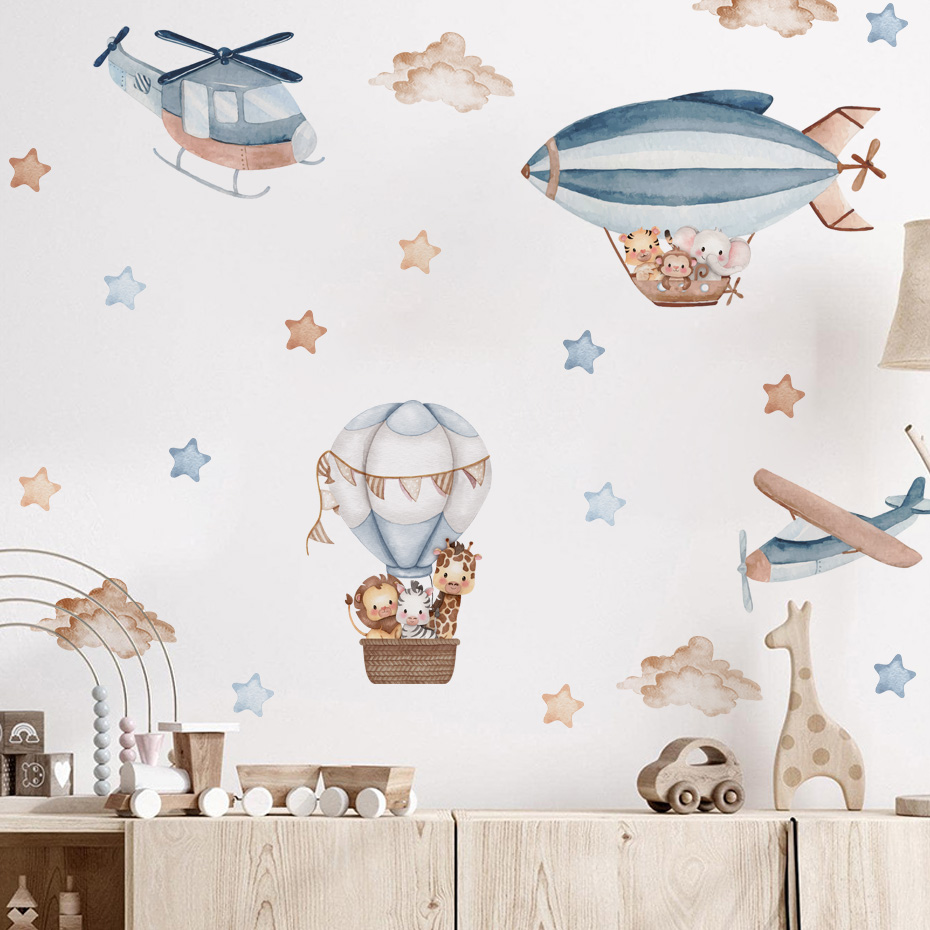 Watercolor Animals Hot Air Bal - Baby Nursery Needs 评论和价格