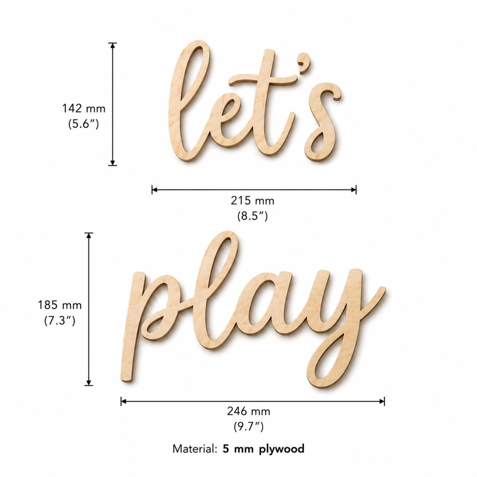 Let's Play Wooden Wall Sign, P - Baby Nursery Toy 评论和价格
