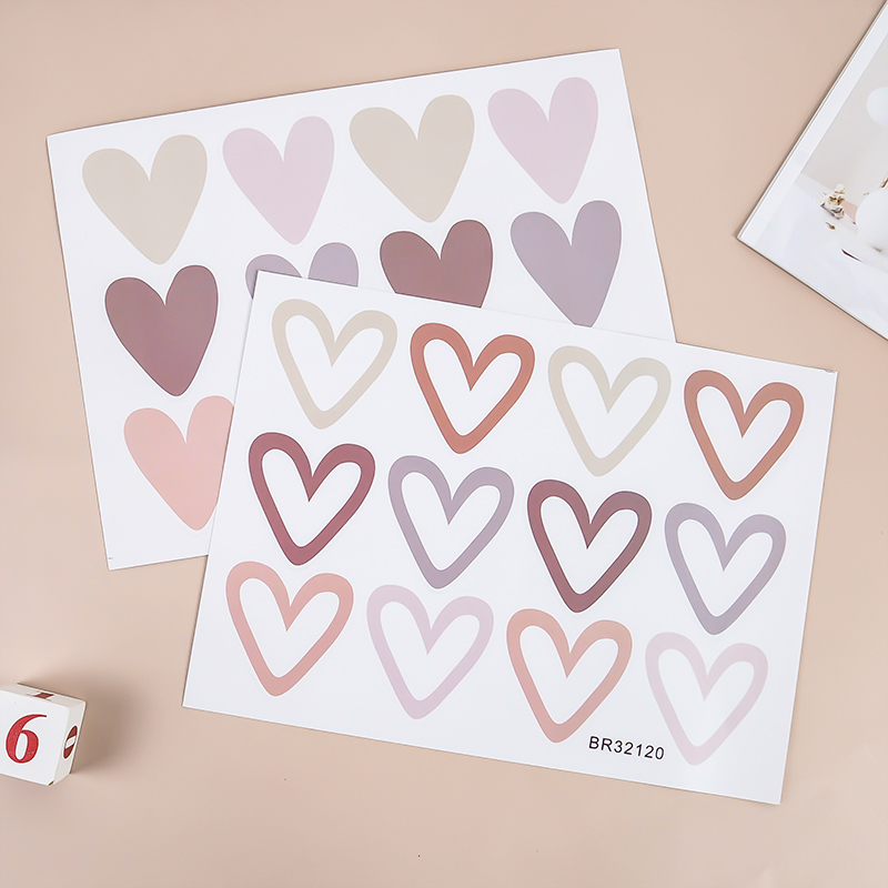 2pcs Lovely Hearts Ins Wall St - Baby Nursery Wallpaper Girl 评论和价格
