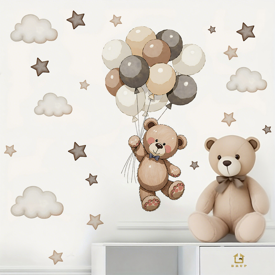 Adorable Teddy Bear Wall Decal - Baby Nursery Needs 评论和价格