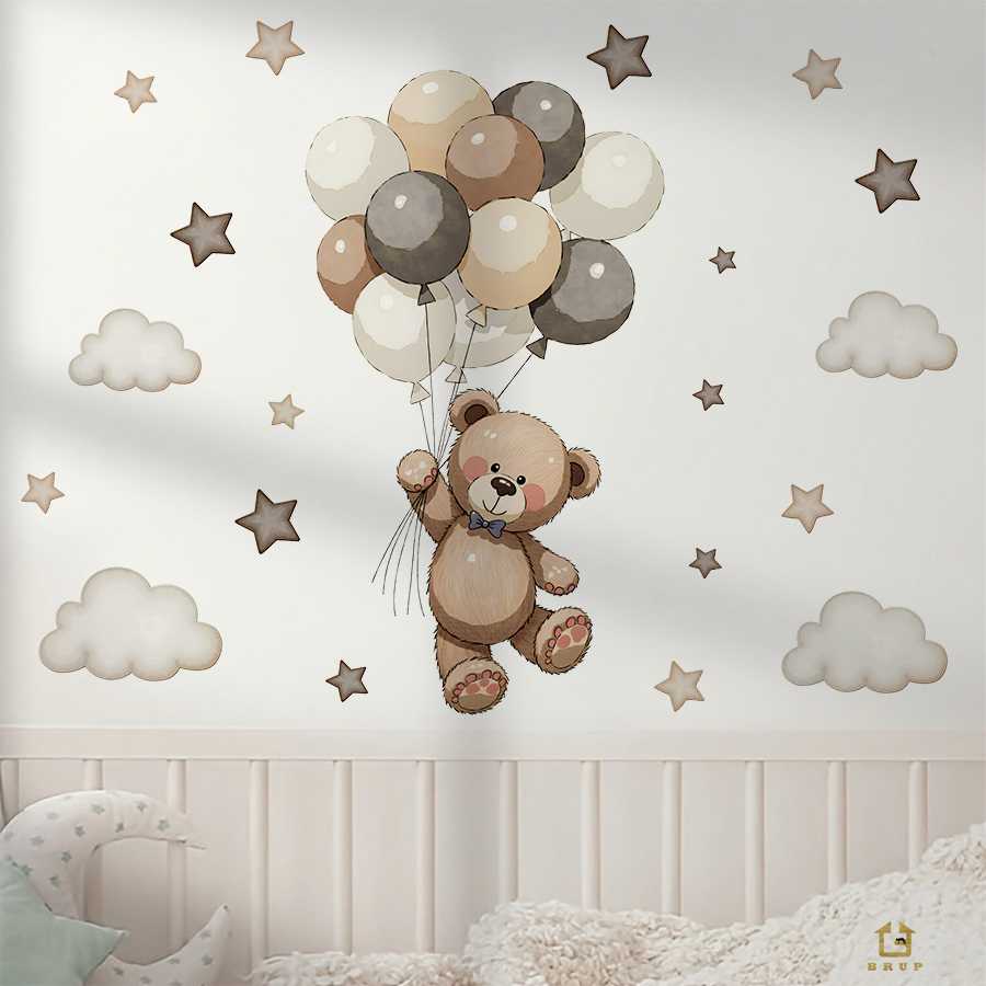 Adorable Teddy Bear Wall Decal - Baby Nursery Needs 评论和价格
