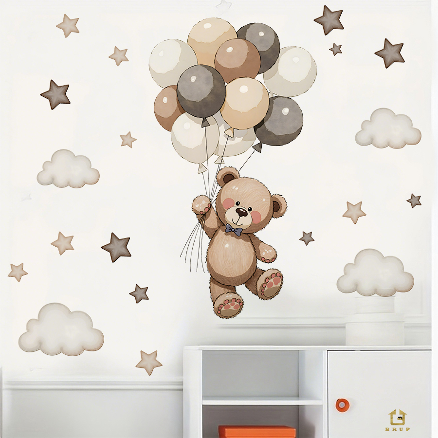 Adorable Teddy Bear Wall Decal - Baby Nursery Needs 评论和价格