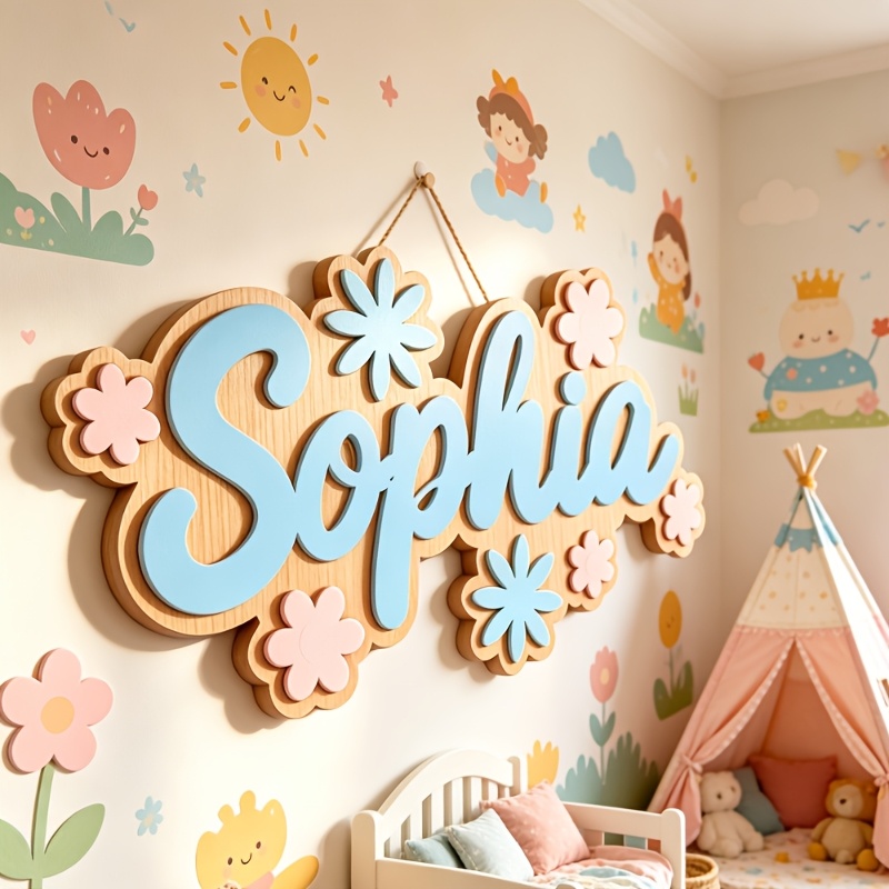 Personalized Floral Themed Nam - Baby Nursery Toy 评论和价格