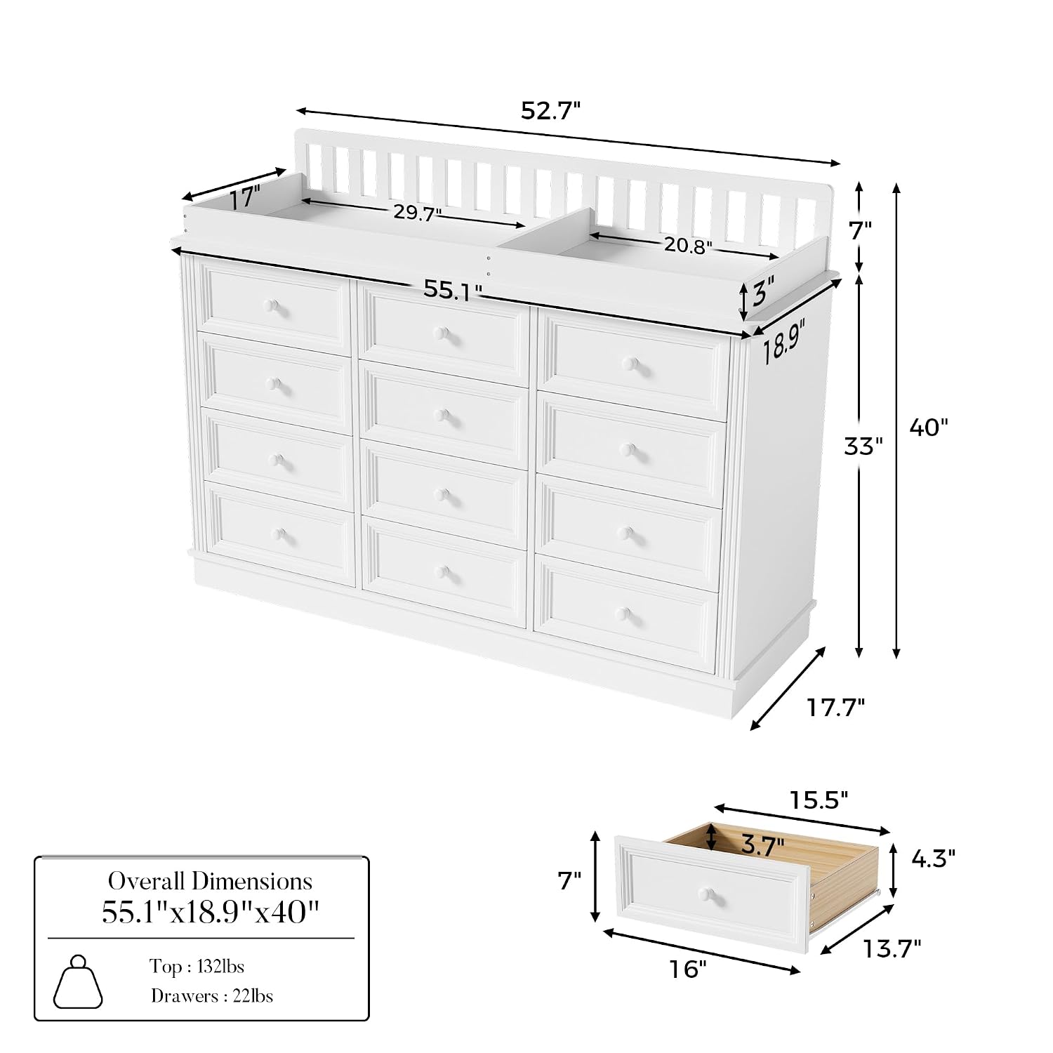 Baby Changing Table Dresser, 1 - Baby Nursery Dresser Changing Table 评论和价格