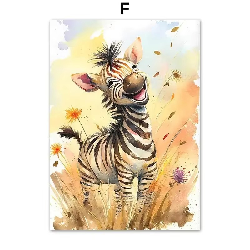 Watercolor Lion Giraffe Tiger  - Baby Nursery Animal Pictures 评论和价格