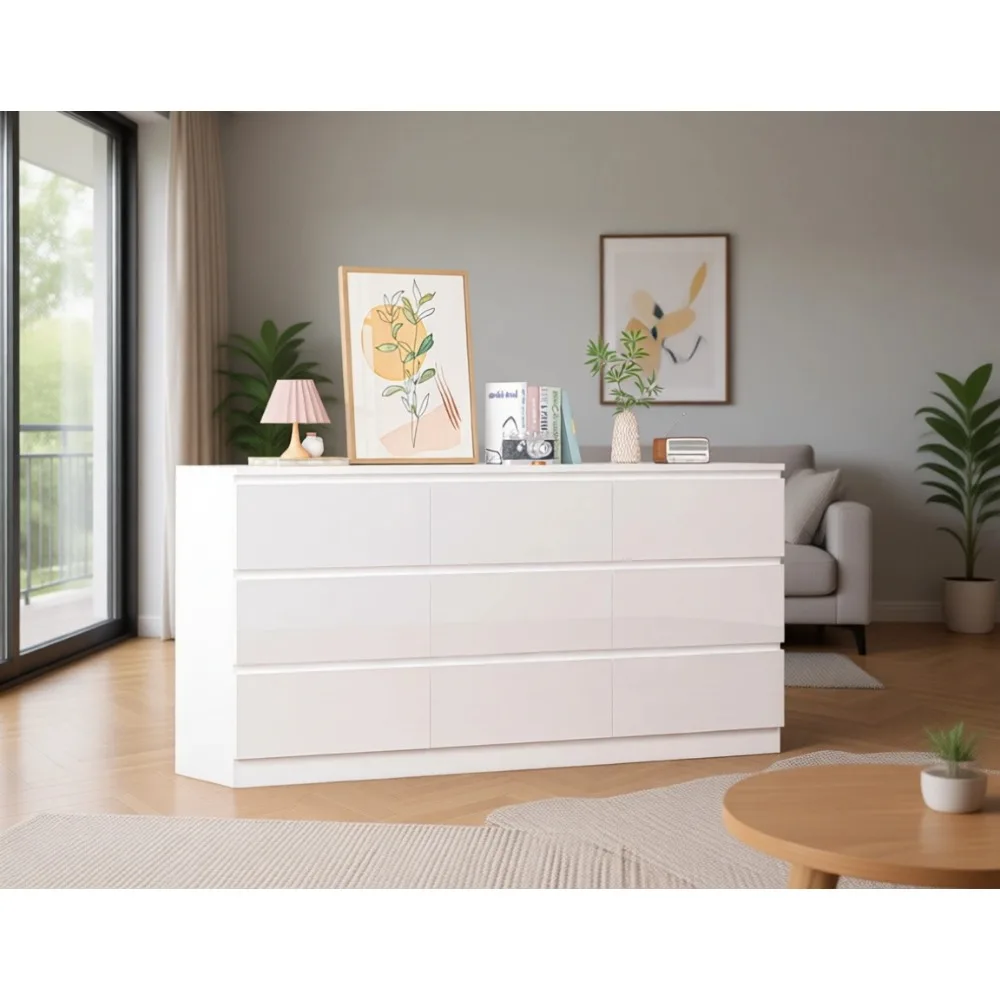 Large 70 Inch 9 Drawer Dresser - Drawer Dresser White 评论和价格