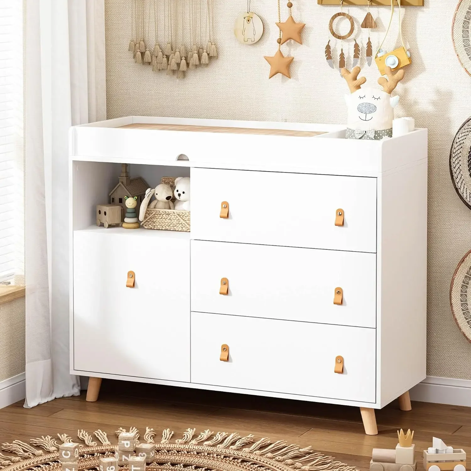Baby Dresser Changing Table wi - Baby Nursery Dresser Changing Table 评论和价格