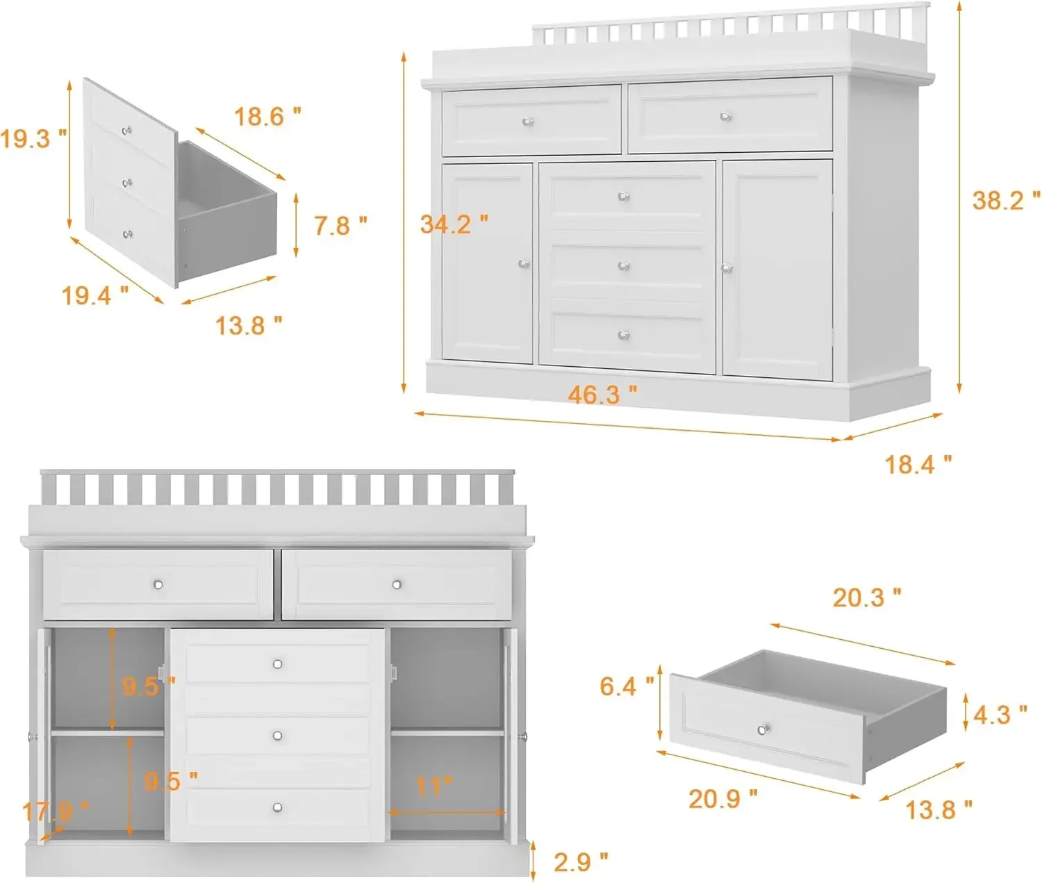 46 Baby Dresser with Changing  - Baby Nursery Dresser Changing Table 评论和价格
